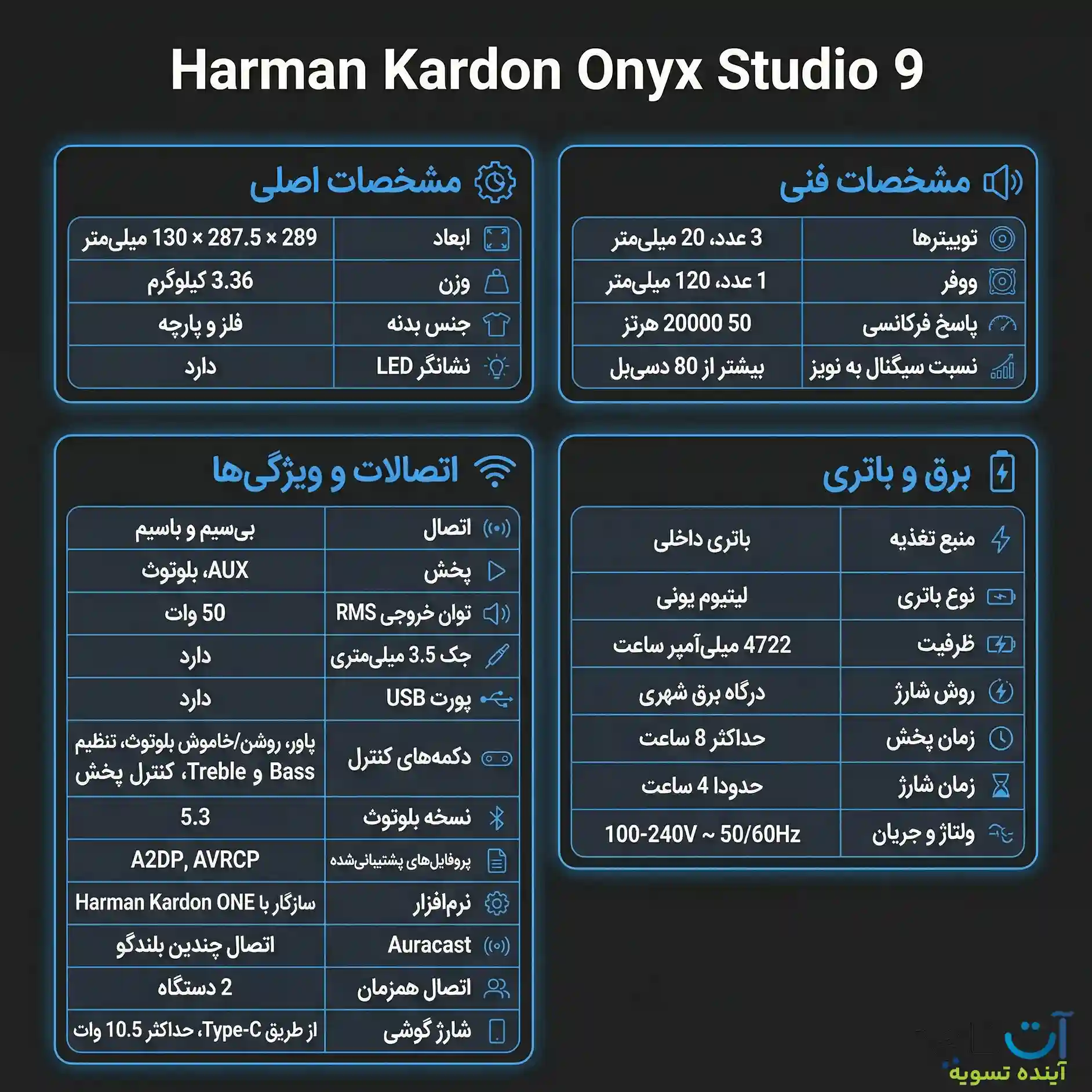 مشخصات onyx studio 9
